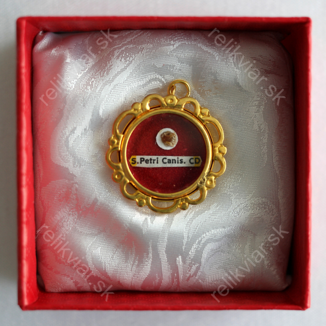 Relikviár z 20. storočia s relikviou Svätý Peter Kanízius, učiteľ Cirkvi